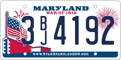 MD license plate 3BJ4192