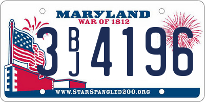 MD license plate 3BJ4196