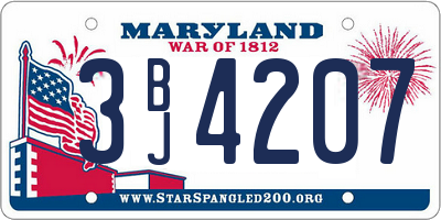 MD license plate 3BJ4207