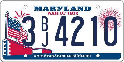 MD license plate 3BJ4210