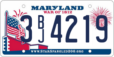 MD license plate 3BJ4219