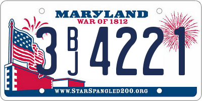 MD license plate 3BJ4221