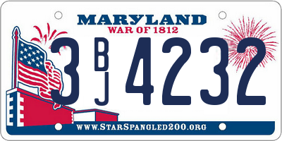 MD license plate 3BJ4232