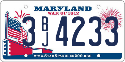 MD license plate 3BJ4233