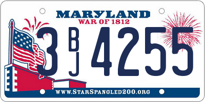 MD license plate 3BJ4255