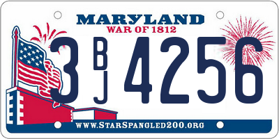 MD license plate 3BJ4256