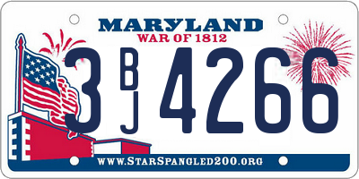 MD license plate 3BJ4266