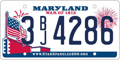 MD license plate 3BJ4286