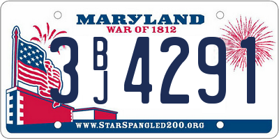 MD license plate 3BJ4291
