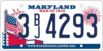MD license plate 3BJ4293