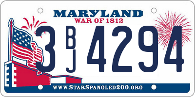MD license plate 3BJ4294