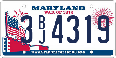 MD license plate 3BJ4319