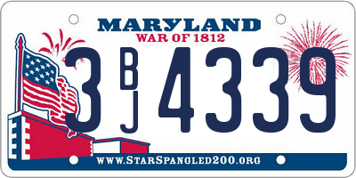 MD license plate 3BJ4339