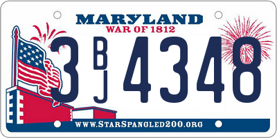 MD license plate 3BJ4348