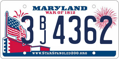 MD license plate 3BJ4362