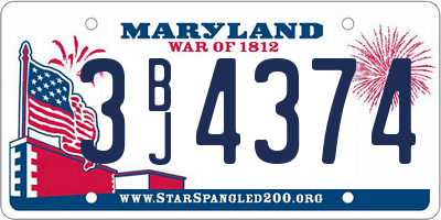 MD license plate 3BJ4374