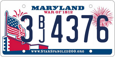 MD license plate 3BJ4376