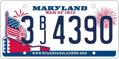 MD license plate 3BJ4390