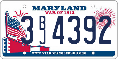 MD license plate 3BJ4392