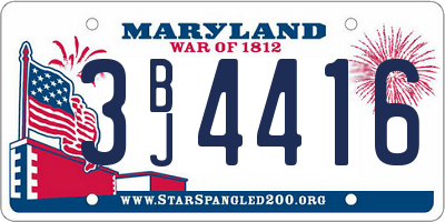 MD license plate 3BJ4416