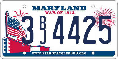 MD license plate 3BJ4425