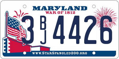 MD license plate 3BJ4426