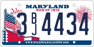 MD license plate 3BJ4434