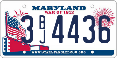 MD license plate 3BJ4436