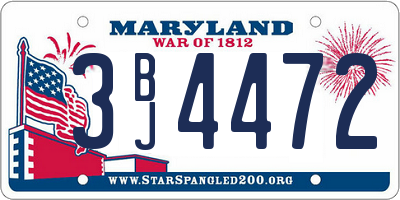 MD license plate 3BJ4472