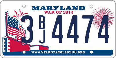 MD license plate 3BJ4474