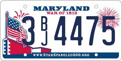 MD license plate 3BJ4475