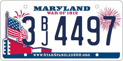 MD license plate 3BJ4497