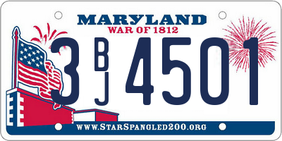 MD license plate 3BJ4501