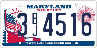 MD license plate 3BJ4516