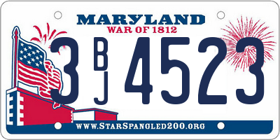MD license plate 3BJ4523