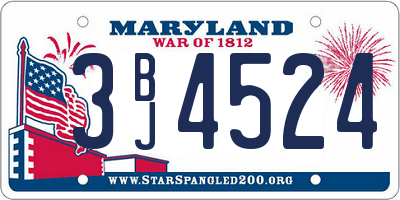 MD license plate 3BJ4524