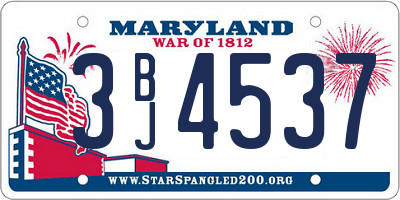 MD license plate 3BJ4537