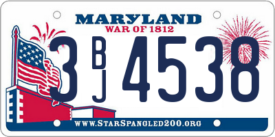 MD license plate 3BJ4538