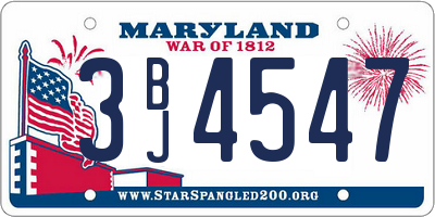 MD license plate 3BJ4547