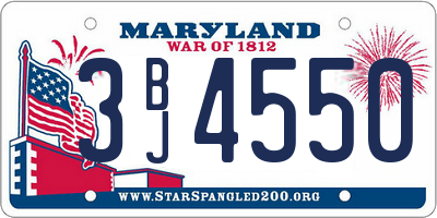 MD license plate 3BJ4550