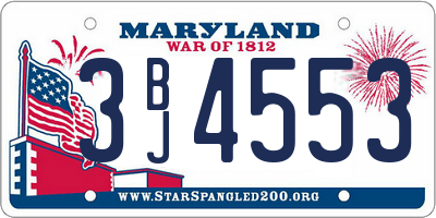MD license plate 3BJ4553
