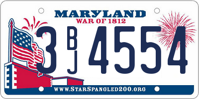MD license plate 3BJ4554