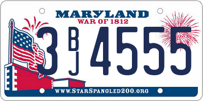 MD license plate 3BJ4555