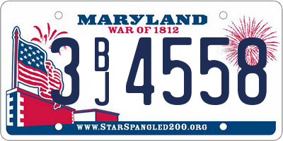 MD license plate 3BJ4558