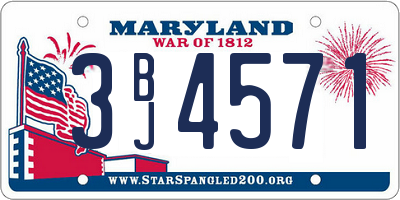 MD license plate 3BJ4571