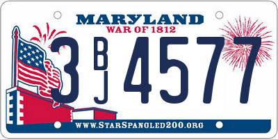 MD license plate 3BJ4577