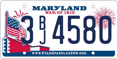 MD license plate 3BJ4580