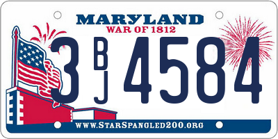 MD license plate 3BJ4584