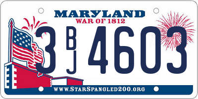MD license plate 3BJ4603