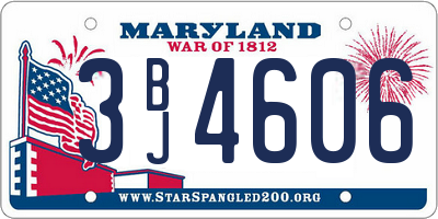 MD license plate 3BJ4606